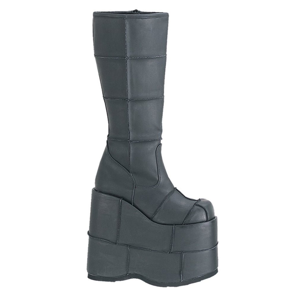 Demonia Stack-301 Black Tall Unisex Platform Boot